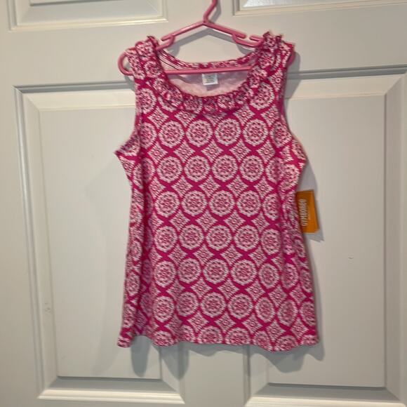 Gymboree girls Pink size 12 Tank top ruffle neckline New With Tags - Picture 2 of 6